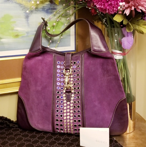 Part 2 Authentic Gucci Jackie O Purple Hobo - Picture 1 of 8